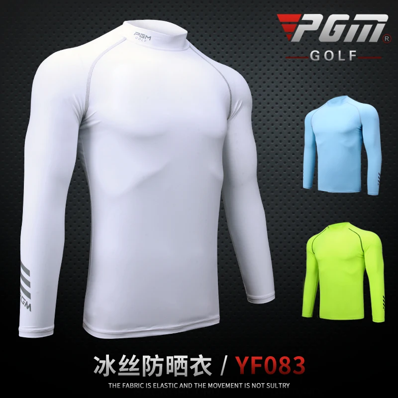 

Men's Golf Summer Underwear Shirt Ice Tights Long Sleeve T Shirt UV Protection PGM Men's Golf Clothing