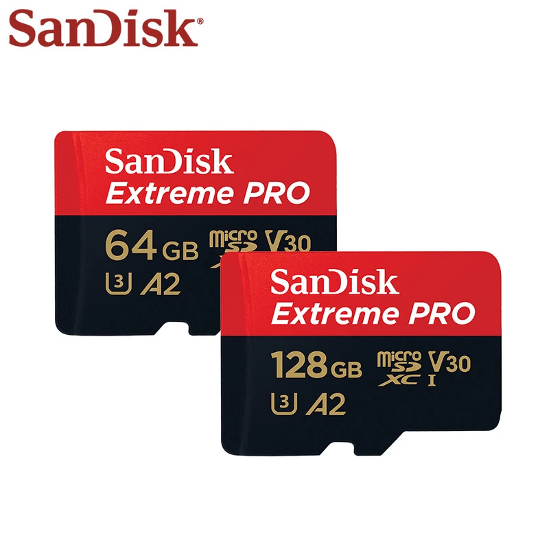 SanDisk Extreme PRO Micro SD Card 64GB 128GB 256GB A2 Flash Memory Cards High Speed up to 170MB/s microSDXC V30 U3 TF Cards