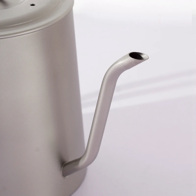 Ultra-Light 950 Ml Titanium Teapot Long Pot Coffee Pot Titanium Coffee Pot Fine Mouth Coffee Pot