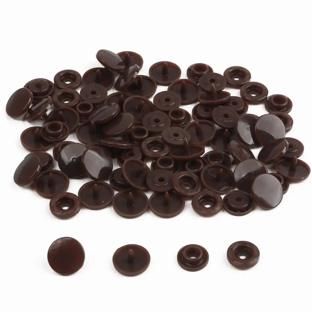 20 комплектов круглых пластиковых защелок кнопки крепежа Кам Т5 12 мм аксессуары для одежды для детской одежды Зажимы пододеяльник лист кнопки - Цвет: Dark Brown
