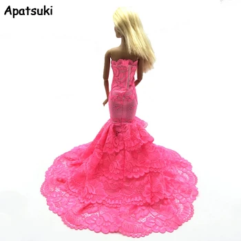 

Pink Lace Doll Dress For Barbie Dolls Clothes Costume Elegant Lady Fishtail Dress For 1/6 BJD Mermaid Dresses Gift Toy