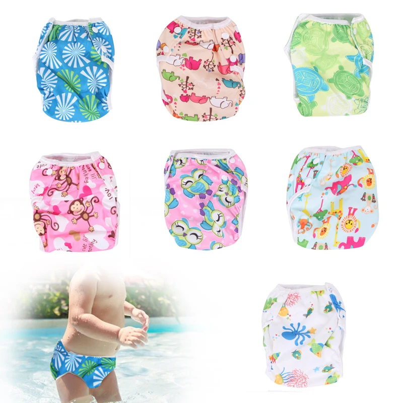 

New Baby Swim Diaper Pant Waterproof Reusable Infant Toddler Nappy Pants 0-3 Years 6 Patterns For Choose