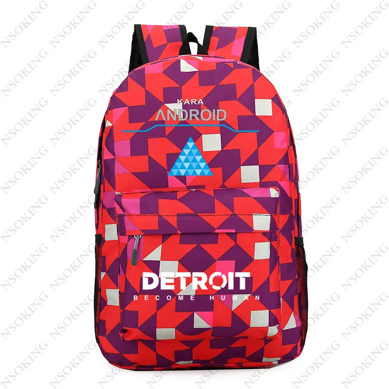 Детройт: стать человеком рюкзак для мужчин и женщин Connor школьные дорожные сумки Милая Черная сумка на плечо - Цвет: 05