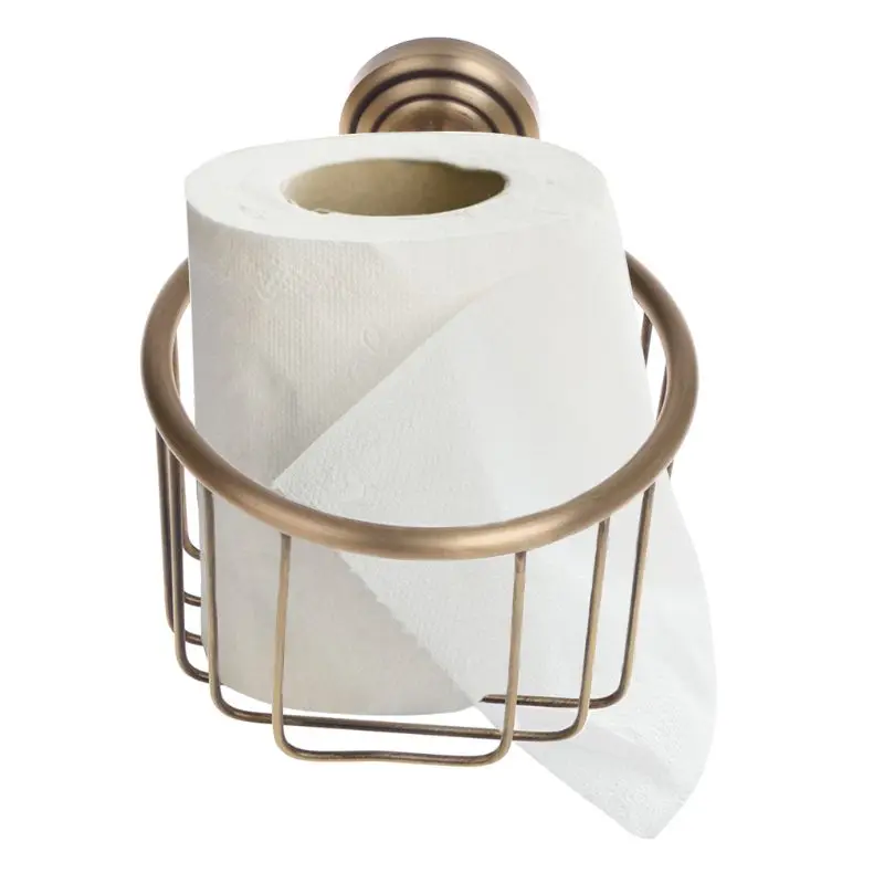 Античная латунь рулон бумага держатель прочный туалетной держатель бумажное полотенце аксессуары для ванной комнаты