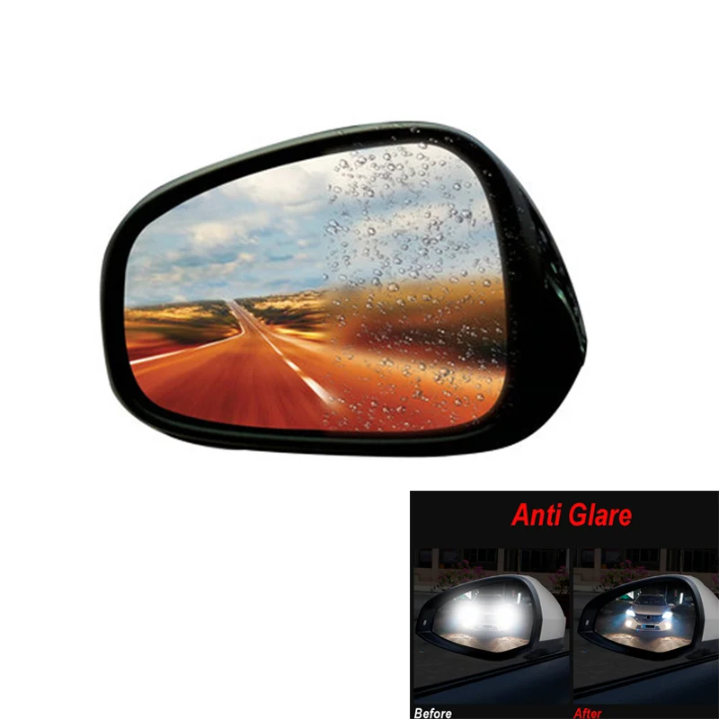 2Pcs Car Anti Fog Rainproof Rear View Mirror Window Protective Film