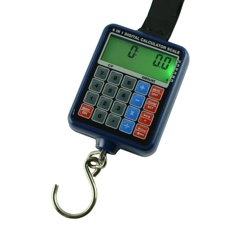 6 in 1 Mini Digital Hanging Luggage Weight Scale 50kg/10g Calculator bilancia digitale di