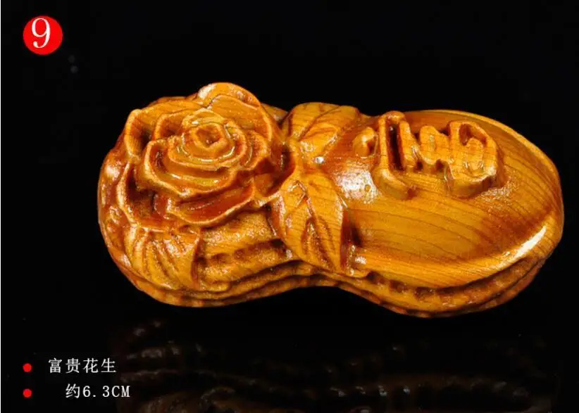 

Exquisite chinese boxwood wood Carved hand engraving peanut Lucky Statue