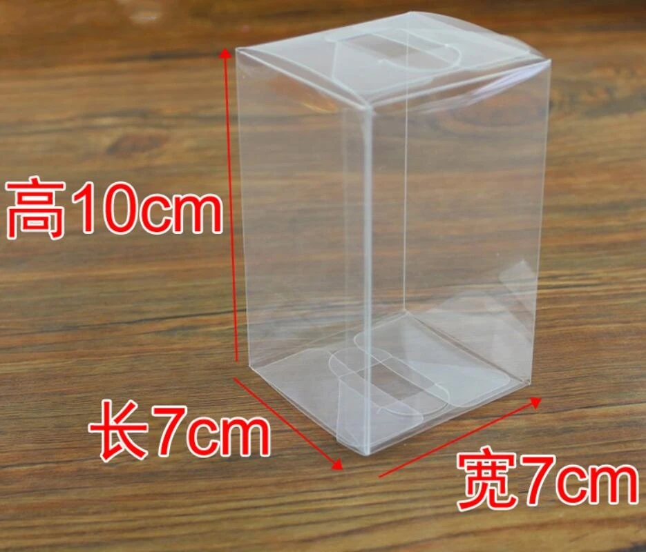 

7*7*10 CM Transparent PVC wedding party souvenir gift packaging, waterproof bomboniere chocolate bag favor candy box, 50PCS