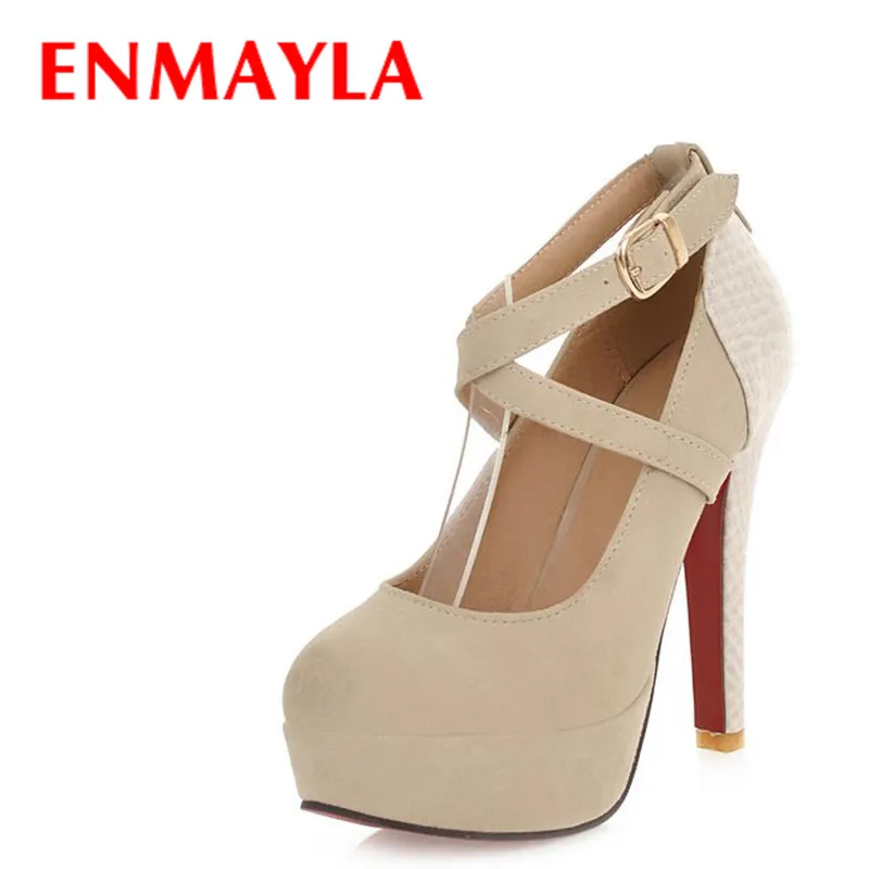platform round toe high heels