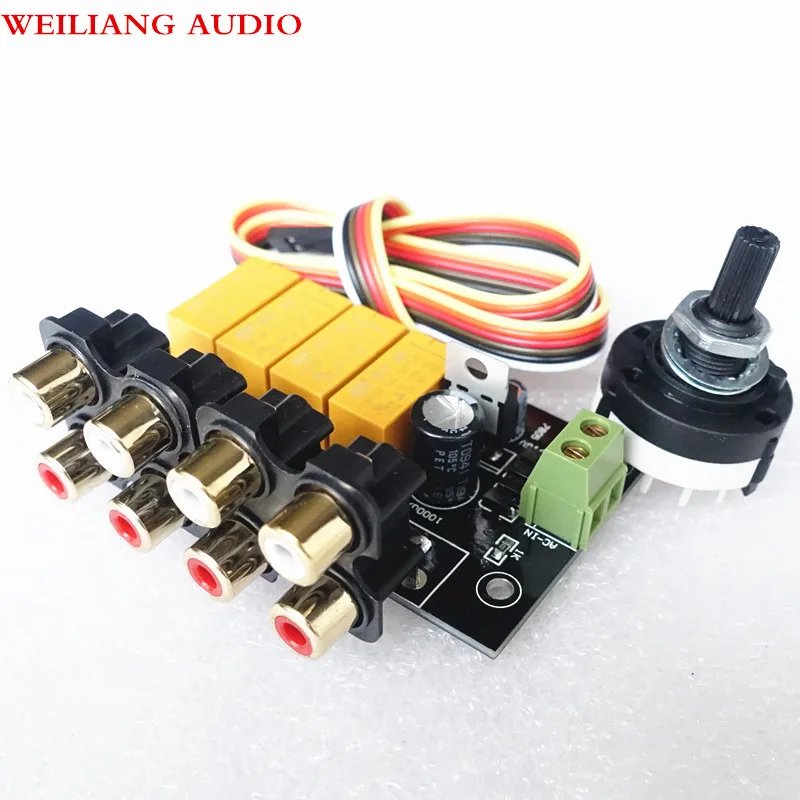 Weiliang Audio 4 Select 1 Audio Input signal Selector Relay Board for
