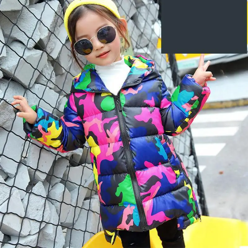 

Children Outerwear Boy And Girl Autumn Warm Down Hooded Coat Teenage Parka Kids Winter Outfits Camouflage Print Coats 10 12 Year