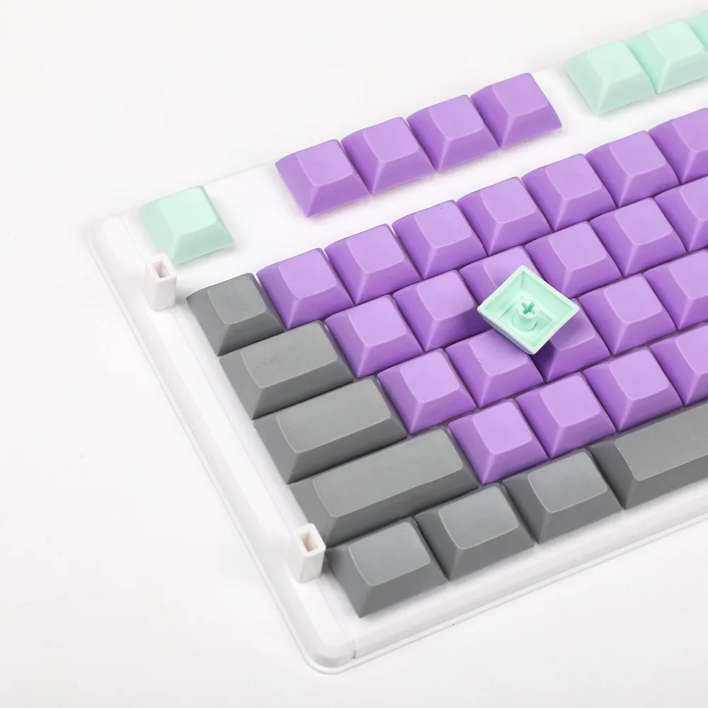 YMDK 87 DSA серый зеленый фиолетовый смешанный пустой PBT Keycap набор подходит для стандартной ANSI MX механическая клавиатура