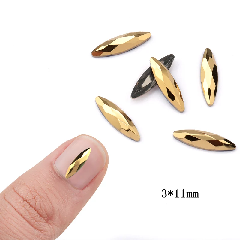 20 шт Аурум кристаллы для ногтей алмаз СТРАЗА под Камень Золото Ретро дизайн стеклянные стразы для 3D украшения для ногтей Поставки Ювелирных Изделий - Цвет: 03  20pcs