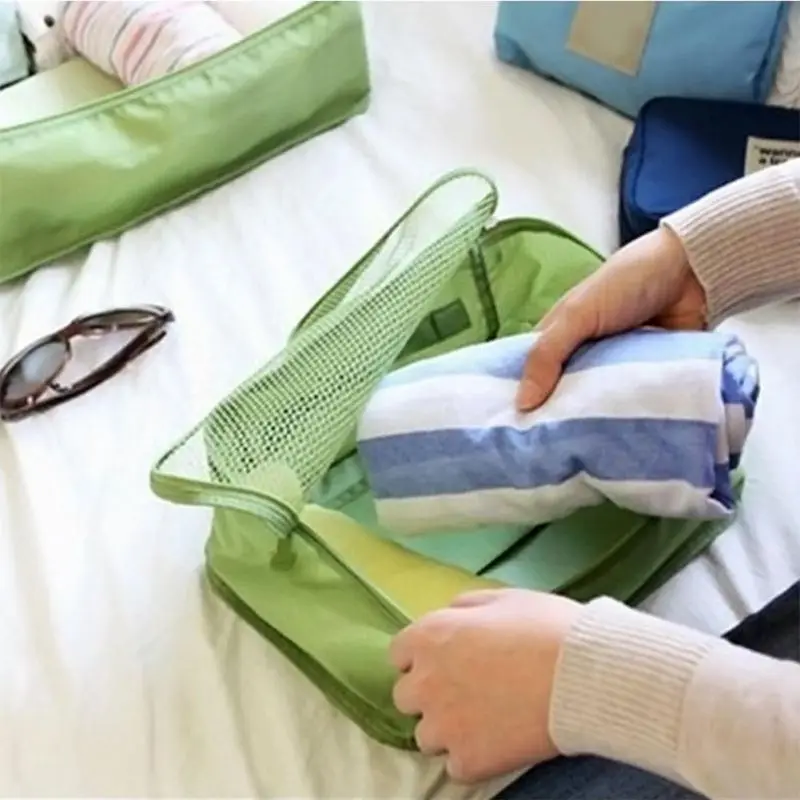 النايلون شبكة تخزين أكياس للملابس المحمولة حقيبة سفر الأمتعة منظم تخزين أكياس