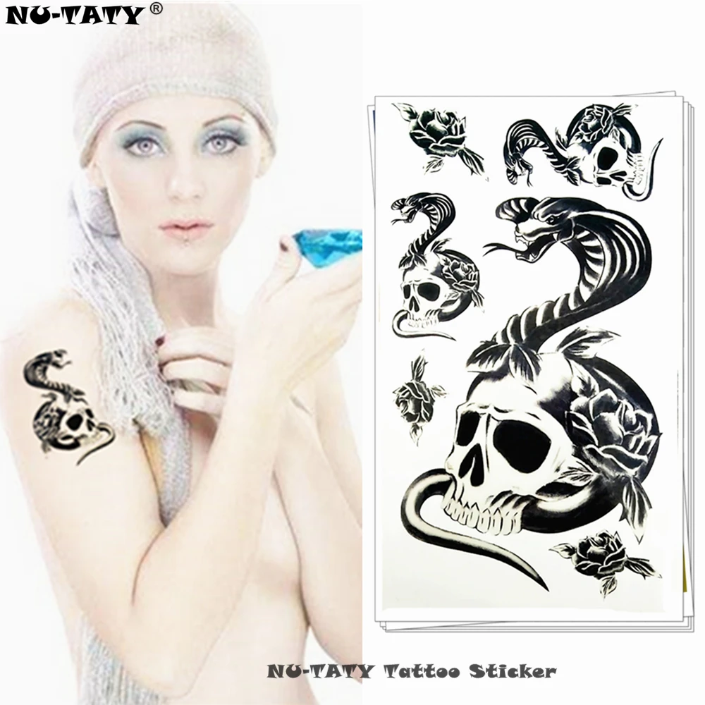 Тату наклейки на руку водостойкие 17 х10 см|skull temporary tattoos|flash tattoo stickerstemporary |