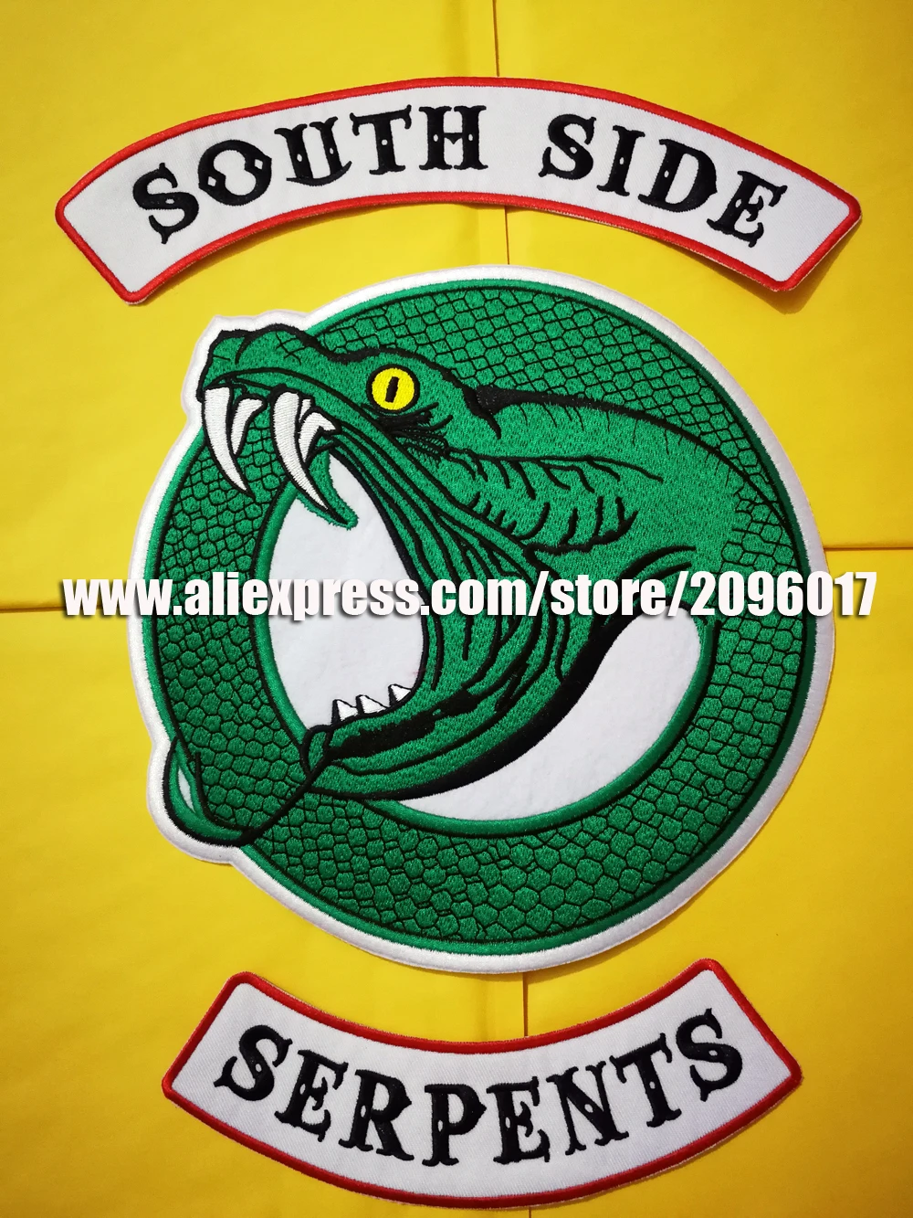 Пользовательские зеленые нашивки «Змея» значки стикер для куртки одежды жилет DIY железа на вышитые южной стороне аппликации нашивки этикетки