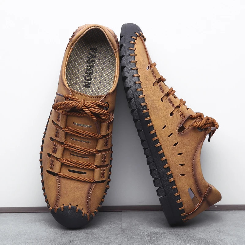 2019 Summer Comfortable Men Casual Shoes Loafers Men Shoes Quality Split Leather Shoes Men Flats Moccasins Shoes Big Size 38-48