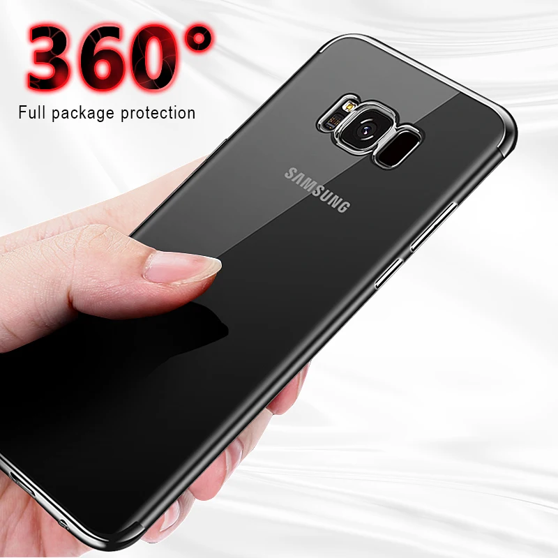 

HUKU Transparent Clear Plating Case for Samsung Galaxy S8 Plus Ultra Thin Soft TPU Silicon Cover for Samsung S8 Plus Cases Shell