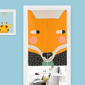 

Nordic Cartoon Animal Simple modern Pattern 55 Home Decor Door Curtain Thick Linen Tapestry Kitchen Bedroom Curtain customizable