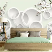 3d настенная шелковая ткань на заказ фотообои современные элегантные свежие цветы круг обустройство дома 3d печать ткань украшение картина
