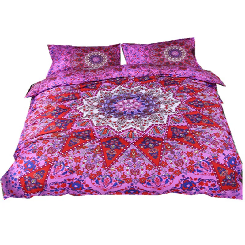 Duvet Cover Set, Bohemia Exotic Patterns, Reversible Color Design, Full