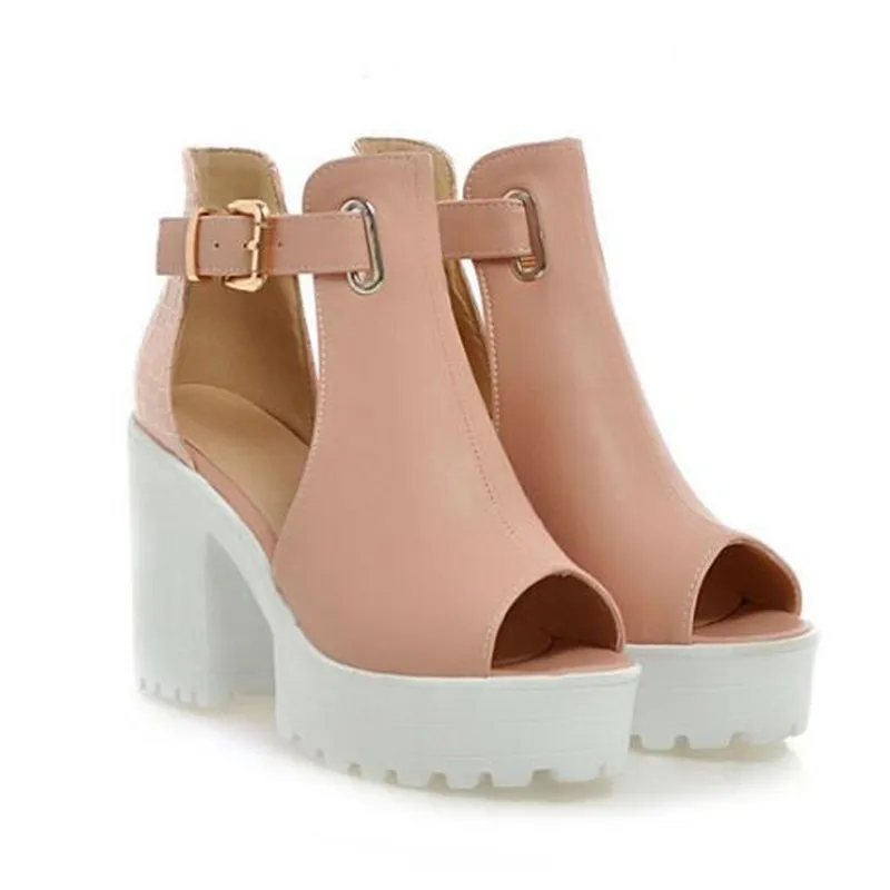 

Large Size 41-46 Women's Shoe Summer Sandals Woman's New Thick Heels Waterproof Platform OL Sapato Feminino Shoes LW-42