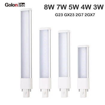 

Golonlite g23 socket led bulb G23 pls led lamp 8W 7W 5W 4W 3W 3 year warranty GX23 240V 230V 220V 120V DHL Fedex free shipping