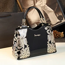 ICEV новые украшение из пайеток лакированная мужская сумка-портфель из натуральной кожи, женские сумки через плечо, с вышивкой, женские сумки от известного бренда