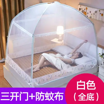 Романтическая фиолетовая москитная сетка для одиночной кровати, Отпугиватель насекомых для взрослых, палатки, постельные принадлежности, Детская сетка, Юрта, москитная сетка - Цвет: White