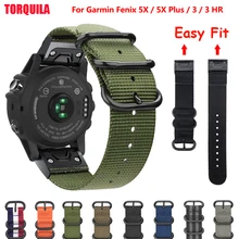 TORQUILA 26 мм нейлоновый ремешок Nato для Garmin Fenix 6X/6X Pro/5X/5X Plus/3/3HR быстросъемный сменный Легкий браслет