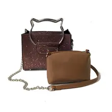 2 pcs Mulheres Sacos de 2018 Mulheres Da Cadeia Da Moda Sacos Do Mensageiro Lantejoulas Bolsa da Forma Do Gato + Composite Saco bolsa feminina