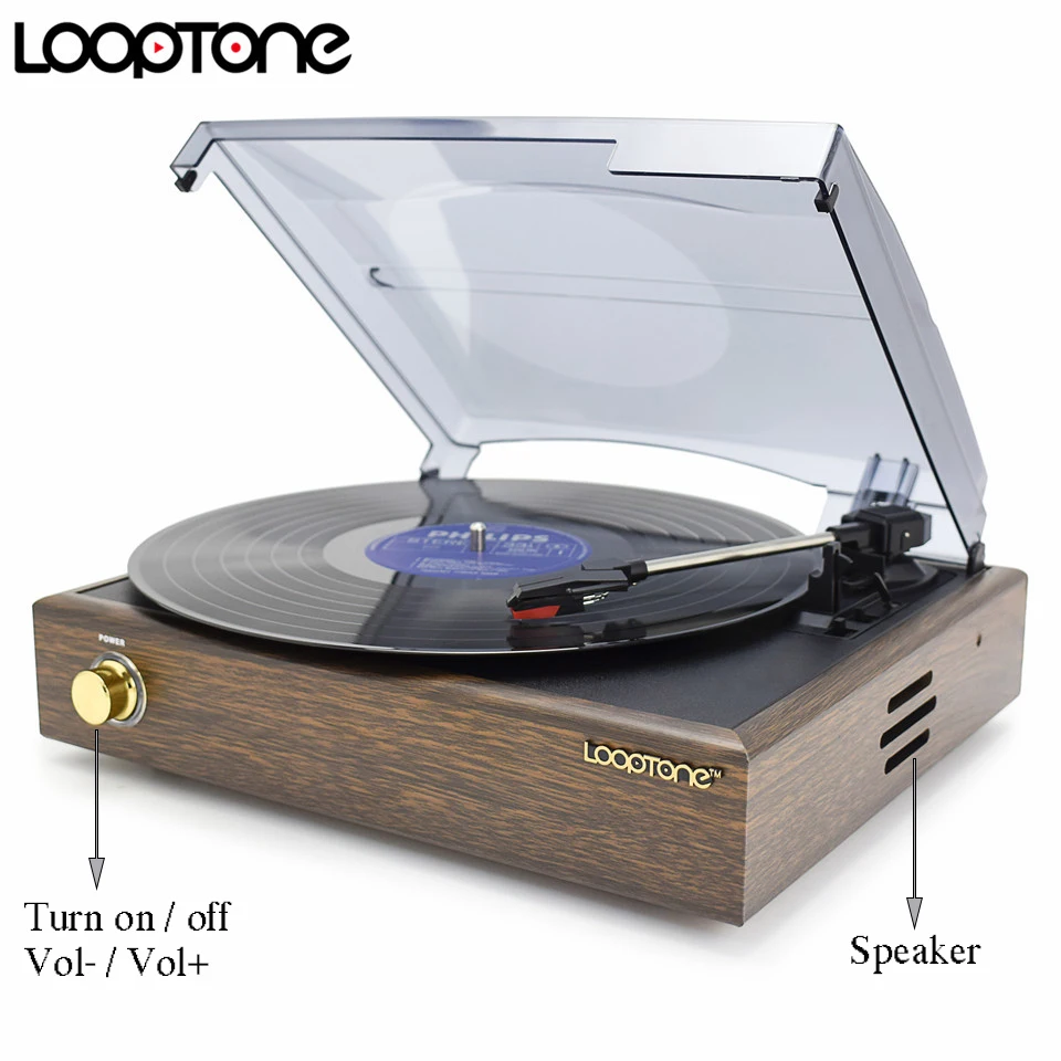 LoopTone 3-Speed Classic Phonograph Gramophone
