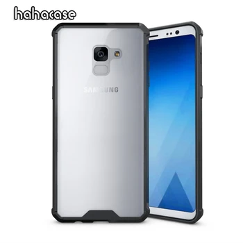 

100pcs Transparent Acrylic Shockproof Soft Silicone Case For Samsung A3 5 7 2017 A6 A8 Plus 2018 Silicone Frame Hard PC Cover