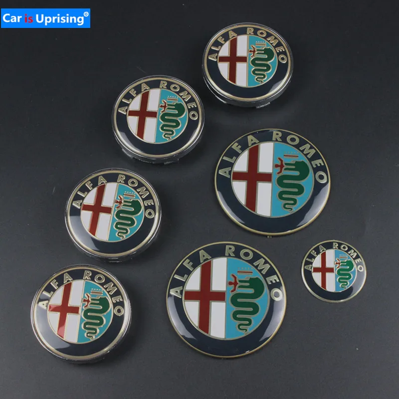 

for Alfa Romeo New Logo 74mm Hood Trunk Steering Wheel Badge 60mm Wheel Center Cap Emblem Brera 159 SW GT Spider Giulietta Mito