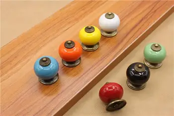 

modern single hole round ceramic handle cabinet drawer handles , never shade color furniture hardware accessory