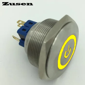 

Zusen 30mm stainless steel with power and ring illuminated latching push button switch(ZS30F-11ZET/Y/12V/S)
