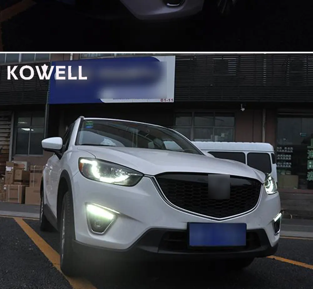 KOWELL автомобильный Стайлинг для Mazda CX-5 головной светильник s 2013- для CX-5 Головной фонарь светодиодный DRL передний светильник Биксеноновые линзы двойной луч HID комплект