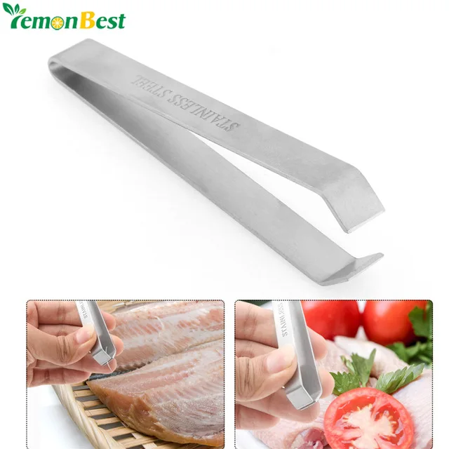 

Lemonbest Stainless Steel Fish Bone Remover Pliers Pincer Puller Tweezer Tongs Pick-Up Utensils Kitchen Seafood Tool