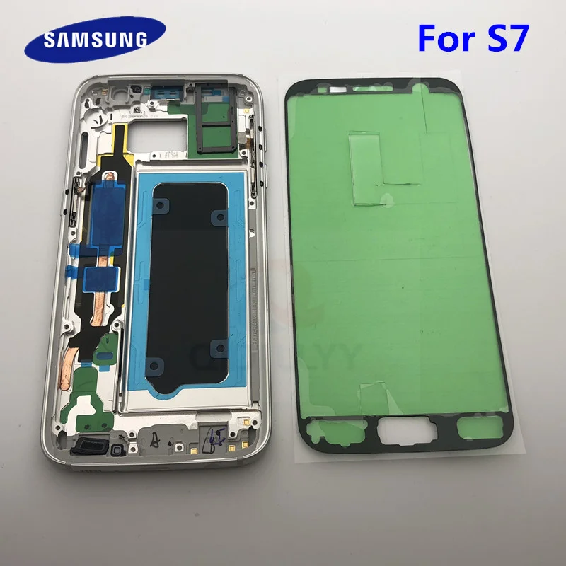 S7 Замена средняя рамка Корпус Шасси для samsung Galaxy S7 G930 SM-G930F G930FD одиночный/Dual SIM