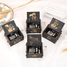 Manivela da Caixa de Música De Madeira do vintage Retro Enfeites Para Casa Artesanato Caçoa o Presente