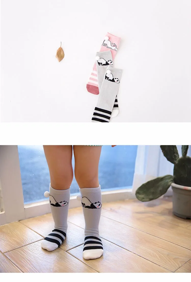 Гольфы для новорожденных и детей дошкольного возраста носочки с принтом лисичка для малышей и малышек хлопковые теплые мультяшные носочки