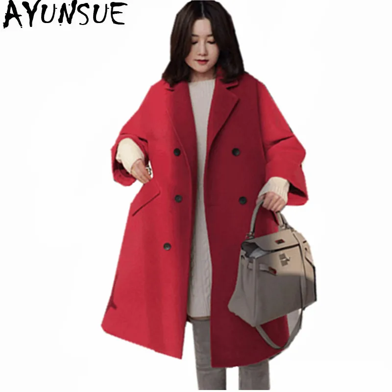AYUNSUE vrouwen Wollen Jas Vrouwelijke Herfst En Winter Lange Jas Vrouwen Maxi Size 5XL Kasjmier Jassen Gewatteerde Jassen Casaco WXF489 AYUNSUE vrouwen Wollen Jas Vrouwelijke Herfst En Winter Lange Jas Vrouwen Maxi Size 5XL Kasjmier Jassen Gewatteerde Jassen Casaco WXF489