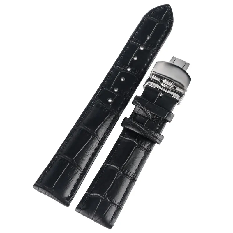 

18mm 20mm 22mm Luxury Black Wristband Casual Bracelet Genuine Leather Wristwatch Strap Band Military Sport Watch Replacement