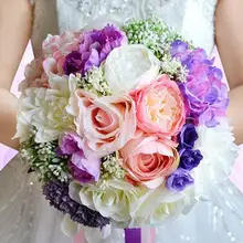 Горячие из искусственного шелка свадебные букеты для невесты портбукет с цветами ручной работы Свадебный букет аксессуары