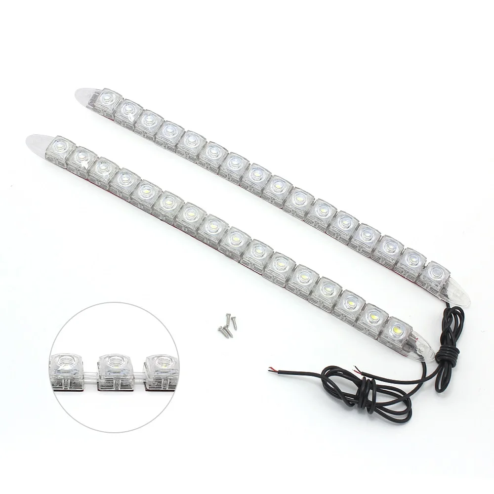 

2pcs Flexible DRL Daytime Running Lights Super Bright COB Chips Car Fog Light 16 LEDs Universal Auto Signal Lamp