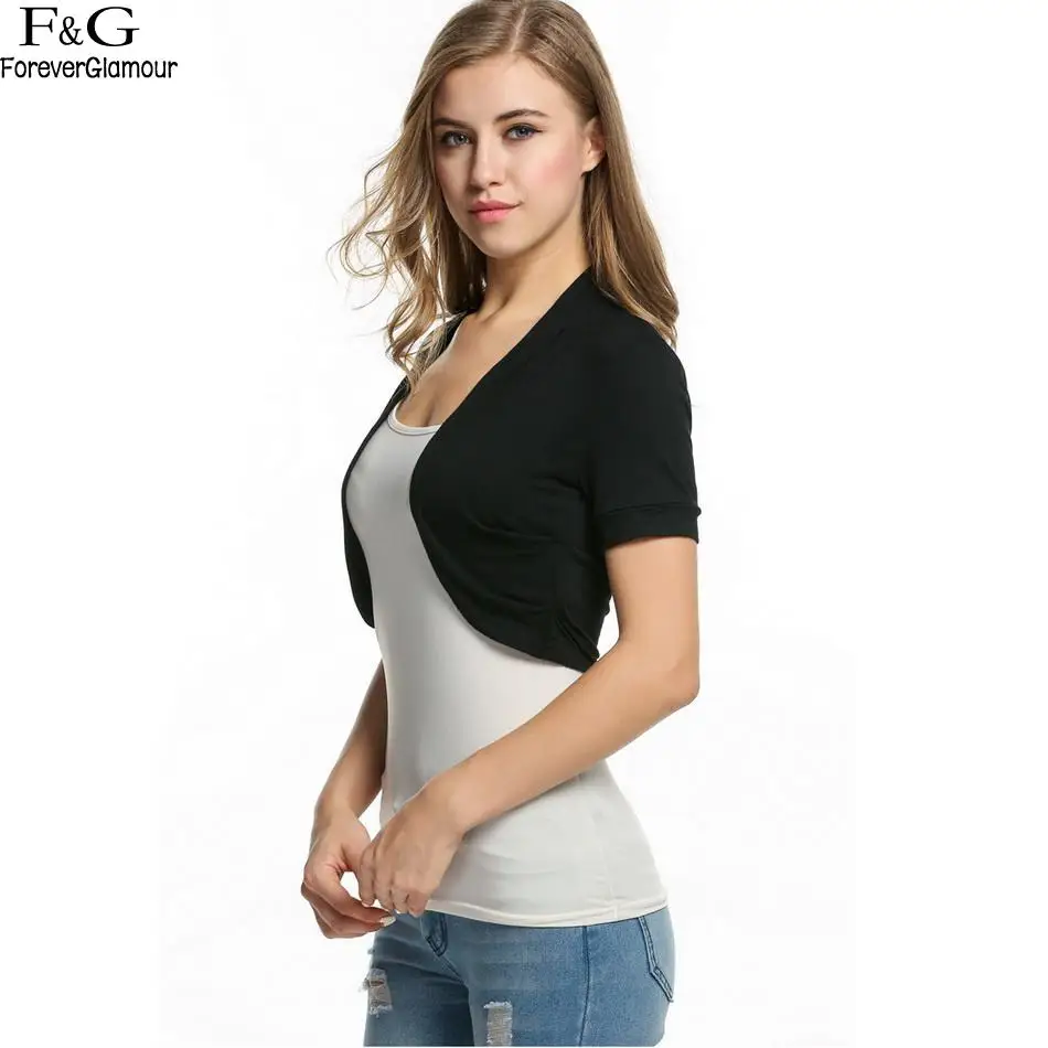 FANALA Sexy Crop Top Knitted Jacket Woman Pleated Sides Cardigan Womens Knitted Crop Top Bolero Shrug Coats