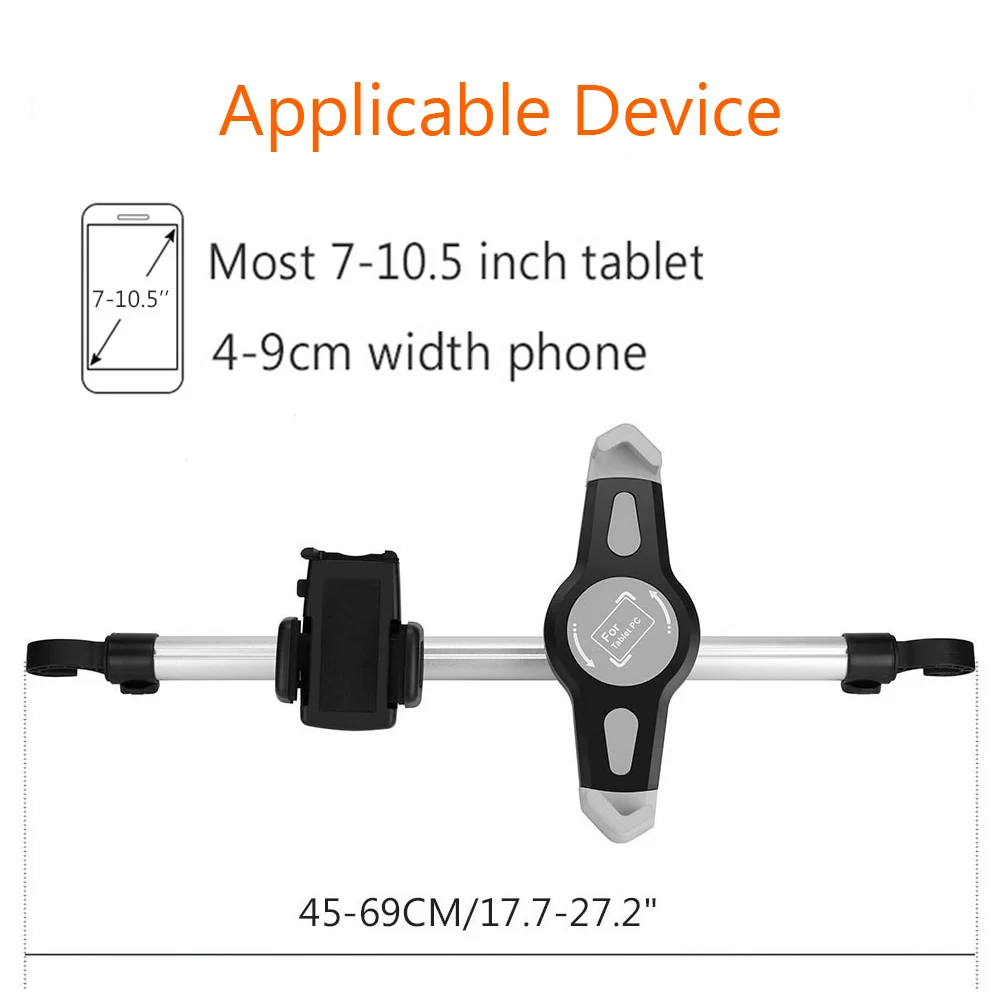 Автомобильный держатель для планшета на заднем сиденье 7-1", алюминиевый держатель для планшета, телефона, регулируемая подставка для iPhone, iPad, samsung, Xiaomi, Kindle