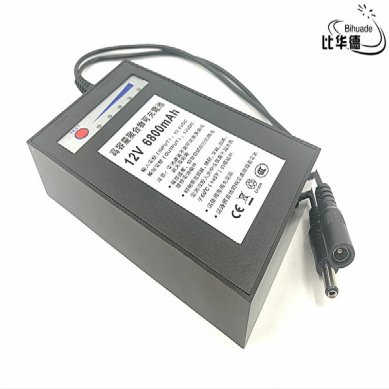 

12V 6800mah lithium battery Rechargeable DC battery polymer batteria For monitor motor LED light outdoor spare Battery