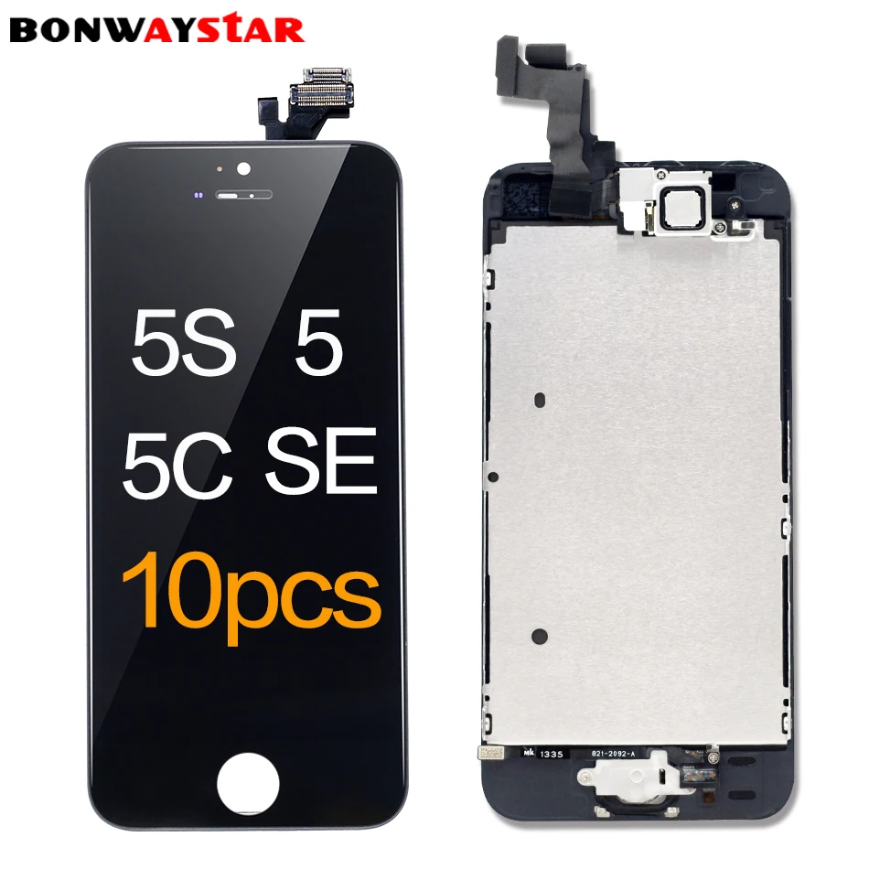 

10pcs Full assembly LCD screen for iPhone 5/5s/5C/SE lcd Display Touch Screen Digitizer Replacement full pantalla+Button+Camera