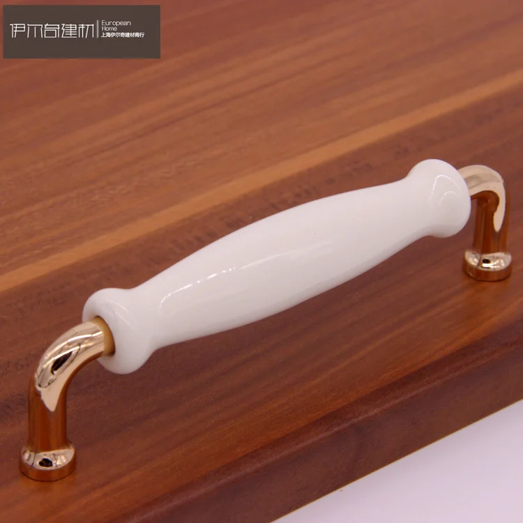 Современный стиль lvory, белая керамическая ручка, антикварная ручка для шкафа, ящика для шкафа, дверные ручки и ручки для кухни, золотые, серебряные ручки